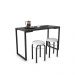 Mesa de Cozinha Industrial Porto Preto 120 cm com 02 Banquetas Manu Corino Branco - D'Rossi