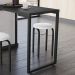 Mesa de Cozinha Industrial Porto Preto 120 cm com 02 Banquetas Manu Corino Branco - D'Rossi