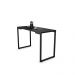 Mesa de Cozinha Industrial Porto Preto 120 cm com 02 Banquetas Manu Corino Branco - D'Rossi