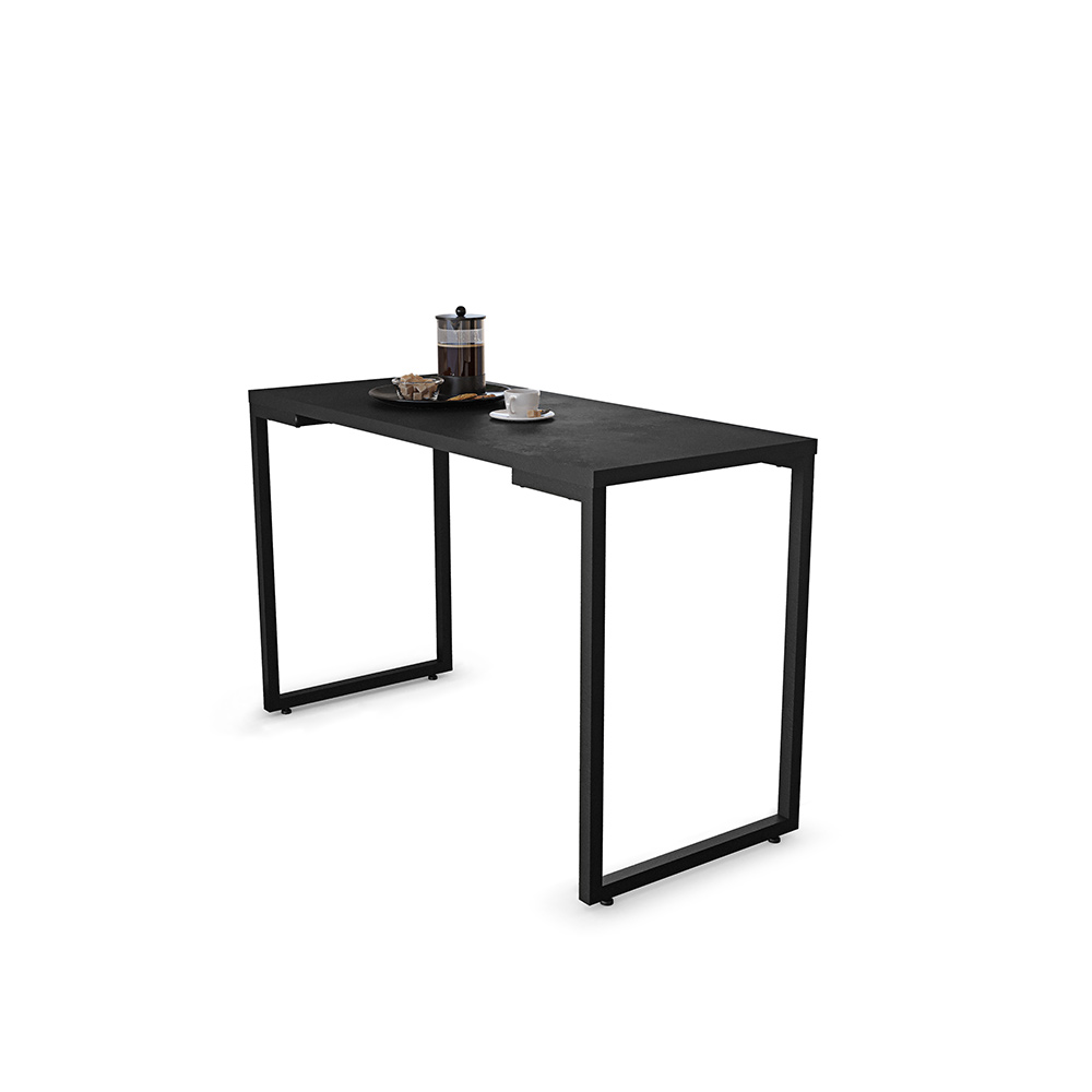 Mesa de Cozinha Industrial Porto Preto 120 cm com 02 Banquetas Manu Corino Branco - D'Rossi