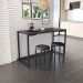 Mesa de Cozinha Industrial Porto Preto 120 cm com 02 Banquetas Manu Corino Preto - D'Rossi
