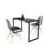 Mesa de Cozinha Industrial Porto Preto 120 cm com 02 Cadeira Eiffel Preto - D'Rossi