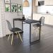 Mesa de Cozinha Industrial Porto Preto 120 cm com 02 Cadeira Eiffel Preto - D'Rossi