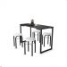Mesa de Cozinha Industrial Porto Preto 120 cm com 04 Banquetas Manu Corino Branco - D'Rossi