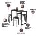 Mesa de Cozinha Industrial Porto Preto 120 cm com 04 Banquetas Manu Corino Preto - D'Rossi