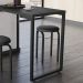Mesa de Cozinha Industrial Porto Preto 90 cm com 02 Banquetas Manu Corino Preto - D'Rossi