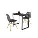 Mesa de Cozinha Industrial Porto Preto 90 cm com 02 Cadeiras Eiffel Preto - D'Rossi