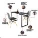 Mesa de Cozinha Industrial Porto Preto 90 cm com 02 Cadeiras Eiffel Preto - D'Rossi