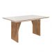 Mesa de Jantar Anny 160x90 cm Off White com Base de Madeira Mel - D'Rossi
