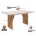 Mesa de Jantar Anny 160x90 cm Off White com Base de Madeira Mel - D'Rossi