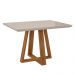 Mesa de Jantar Brenda 120x90 cm Off White com Base de Madeira Mel - D'Rossi