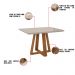 Mesa de Jantar Brenda 120x90 cm Off White com Base de Madeira Mel - D'Rossi