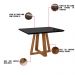 Mesa de Jantar Brenda 120x90 cm Preto com Base de Madeira Mel - D'Rossi
