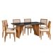 Mesa de Jantar Mia Preto e Mel 160x90 cm com 06 Cadeiras Hana Castanho/Veludo Bege - D'Rossi
