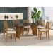 Mesa de Jantar Mia Preto e Mel 160x90 cm com 06 Cadeiras Hana Castanho/Veludo Bege - D'Rossi