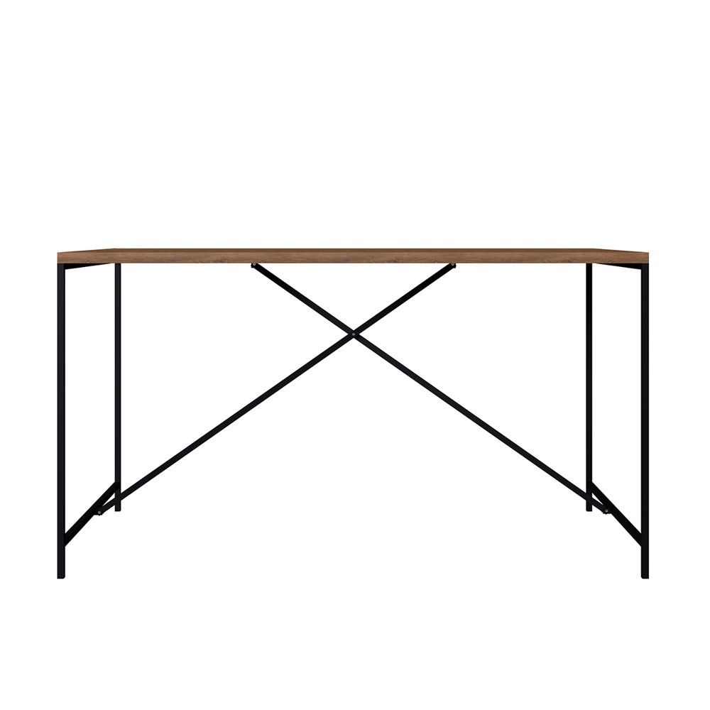 Mesa de Jantar Steel Quadra 04 Lugares Estilo Industrial Vermont e Preto 136 cm - D'Rossi