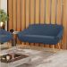 Namoradeira 02 Lugares Giovana Suede Azul Marinho Pés Palito Castanho - D'Rossi
