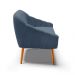 Namoradeira 02 Lugares Giovana Suede Azul Marinho Pés Palito Castanho - D'Rossi