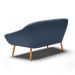 Namoradeira 02 Lugares Giovana Suede Azul Marinho Pés Palito Castanho - D'Rossi
