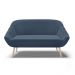 Namoradeira 02 Lugares Giovana Suede Azul Marinho Pés Palito Natural - D'Rossi