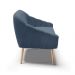Namoradeira 02 Lugares Giovana Suede Azul Marinho Pés Palito Natural - D'Rossi