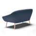 Namoradeira 02 Lugares Giovana Suede Azul Marinho Pés Palito Natural - D'Rossi