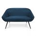 Namoradeira 02 Lugares Giovana Suede Azul Marinho Pés Palito de Ferro - D'Rossi