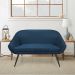 Namoradeira 02 Lugares Giovana Suede Azul Marinho Pés Palito de Ferro - D'Rossi