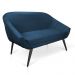 Namoradeira 02 Lugares Giovana Suede Azul Marinho Pés Palito de Ferro - D'Rossi