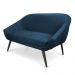 Namoradeira 02 Lugares Giovana Suede Azul Marinho Pés Palito de Ferro - D'Rossi