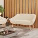 Namoradeira 02 Lugares Giovana Suede Bege Pés Palito Natural - D'Rossi