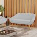 Namoradeira 02 Lugares Giovana Suede Cinza Pés Palito Castanho - D'Rossi