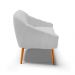 Namoradeira 02 Lugares Giovana Suede Cinza Pés Palito Castanho - D'Rossi