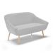 Namoradeira 02 Lugares Giovana Suede Cinza Pés Palito Natural - D'Rossi