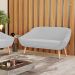 Namoradeira 02 Lugares Giovana Suede Cinza Pés Palito Natural - D'Rossi