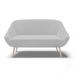 Namoradeira 02 Lugares Giovana Suede Cinza Pés Palito Natural - D'Rossi