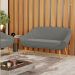 Namoradeira 02 Lugares Giovana Suede Grafite Pés Palito Castanho - D'Rossi