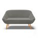 Namoradeira 02 Lugares Giovana Suede Grafite Pés Palito Castanho - D'Rossi