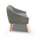 Namoradeira 02 Lugares Giovana Suede Grafite Pés Palito Castanho - D'Rossi