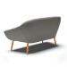 Namoradeira 02 Lugares Giovana Suede Grafite Pés Palito Castanho - D'Rossi