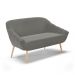 Namoradeira 02 Lugares Giovana Suede Grafite Pés Palito Natural - D'Rossi
