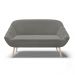 Namoradeira 02 Lugares Giovana Suede Grafite Pés Palito Natural - D'Rossi