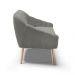 Namoradeira 02 Lugares Giovana Suede Grafite Pés Palito Natural - D'Rossi