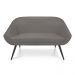 Namoradeira 02 Lugares Giovana Suede Grafite Pés Palito de Ferro - D'Rossi