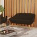 Namoradeira 02 Lugares Giovana Suede Marrom Pés Palito Castanho - D'Rossi