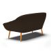 Namoradeira 02 Lugares Giovana Suede Marrom Pés Palito Castanho - D'Rossi