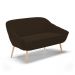Namoradeira 02 Lugares Giovana Suede Marrom Pés Palito Natural - D'Rossi