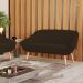 Namoradeira 02 Lugares Giovana Suede Marrom Pés Palito Natural - D'Rossi