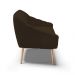 Namoradeira 02 Lugares Giovana Suede Marrom Pés Palito Natural - D'Rossi