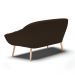 Namoradeira 02 Lugares Giovana Suede Marrom Pés Palito Natural - D'Rossi
